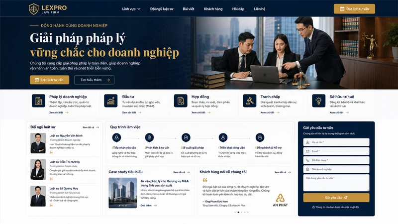 Concept giao diện web ngành Pháp lý