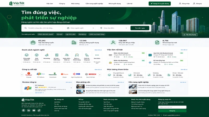 Concept giao diện web ngành Tuyển dụng