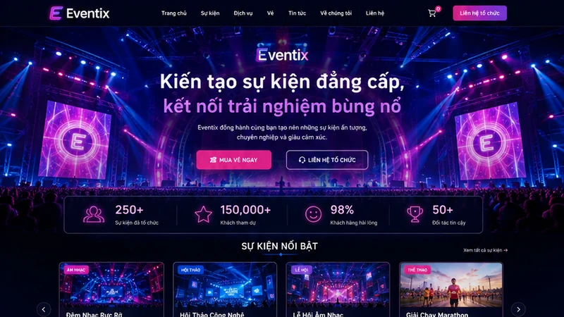Concept giao diện Eventix Sự kiện