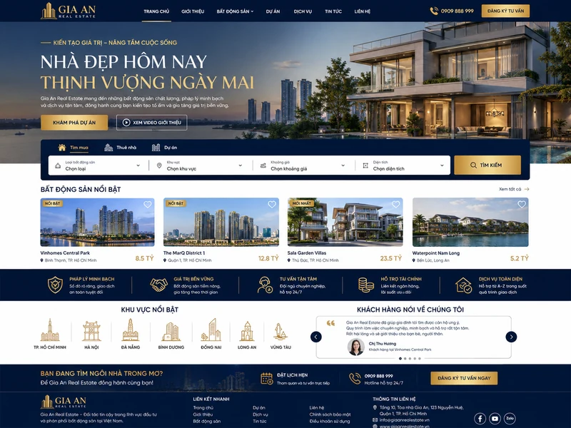 Concept giao diện Gia An Bất động sản