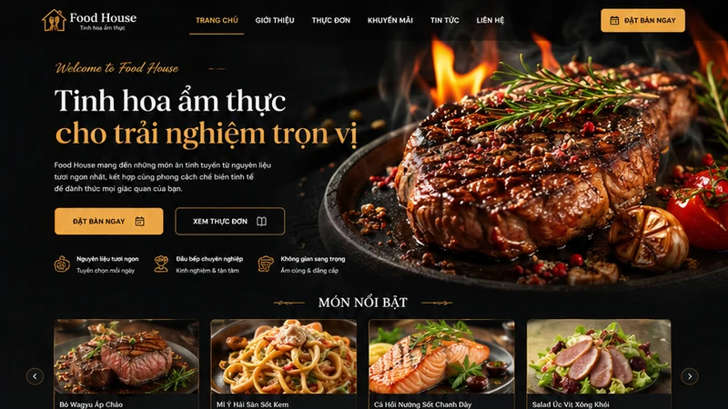 Concept giao diện Nhà hàng Food House
