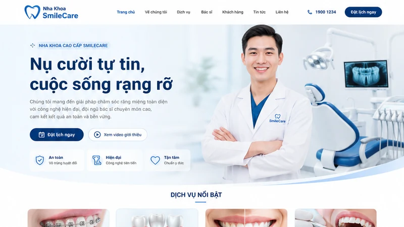 Concept giao diện Nha khoa SmileCare