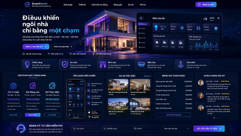Concept giao diện Nhà thông minh SmartHome