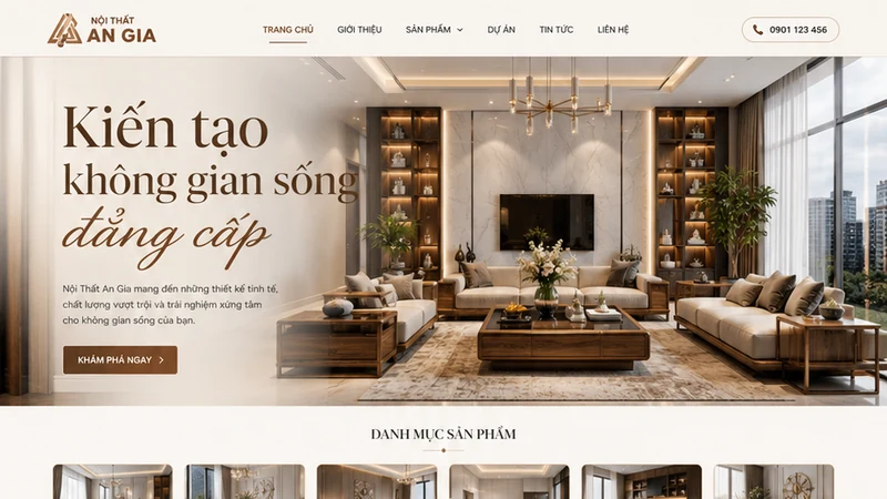 Concept giao diện Nội Thất An Gia