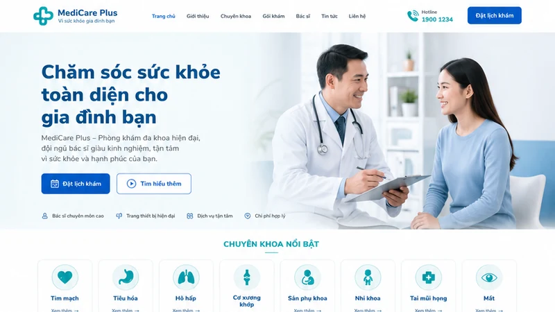 Concept giao diện Phòng khám MediCare Plus